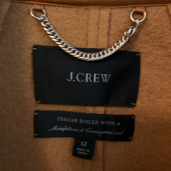 J Crew Camel Italian Boiled Wool Lady Coat Sweatercoat (12) Great for travel - Picture 4 of 4